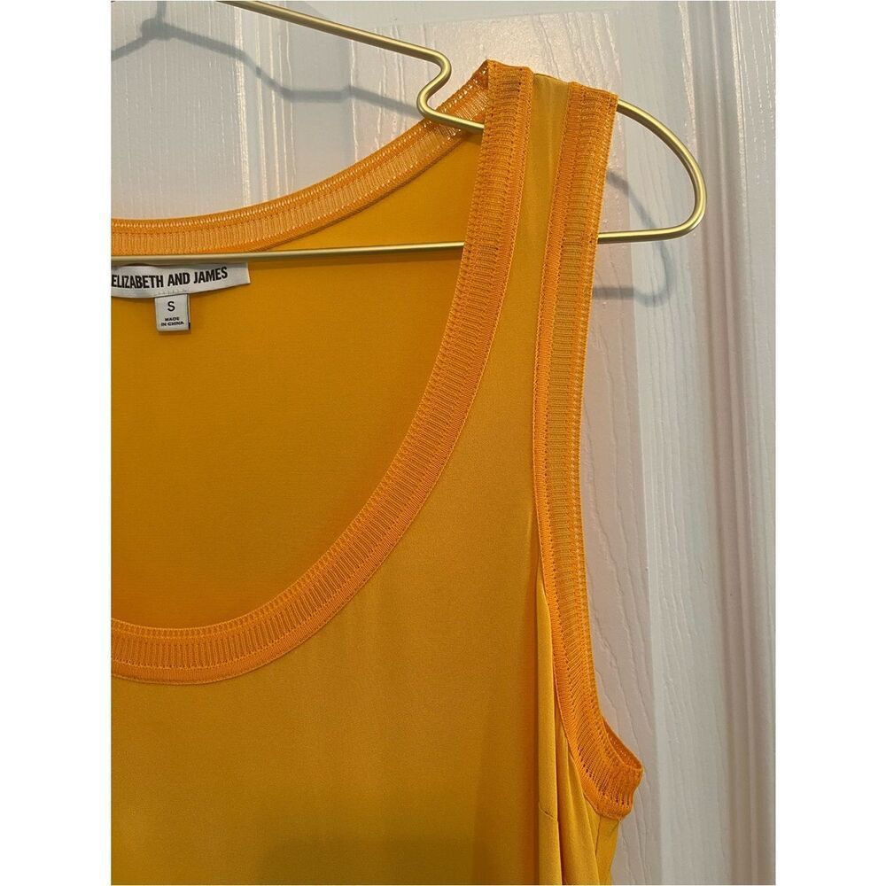 Elizabeth and James Silk Blend Yellow Tiered Maxi Dress S - Picture 4 of 9